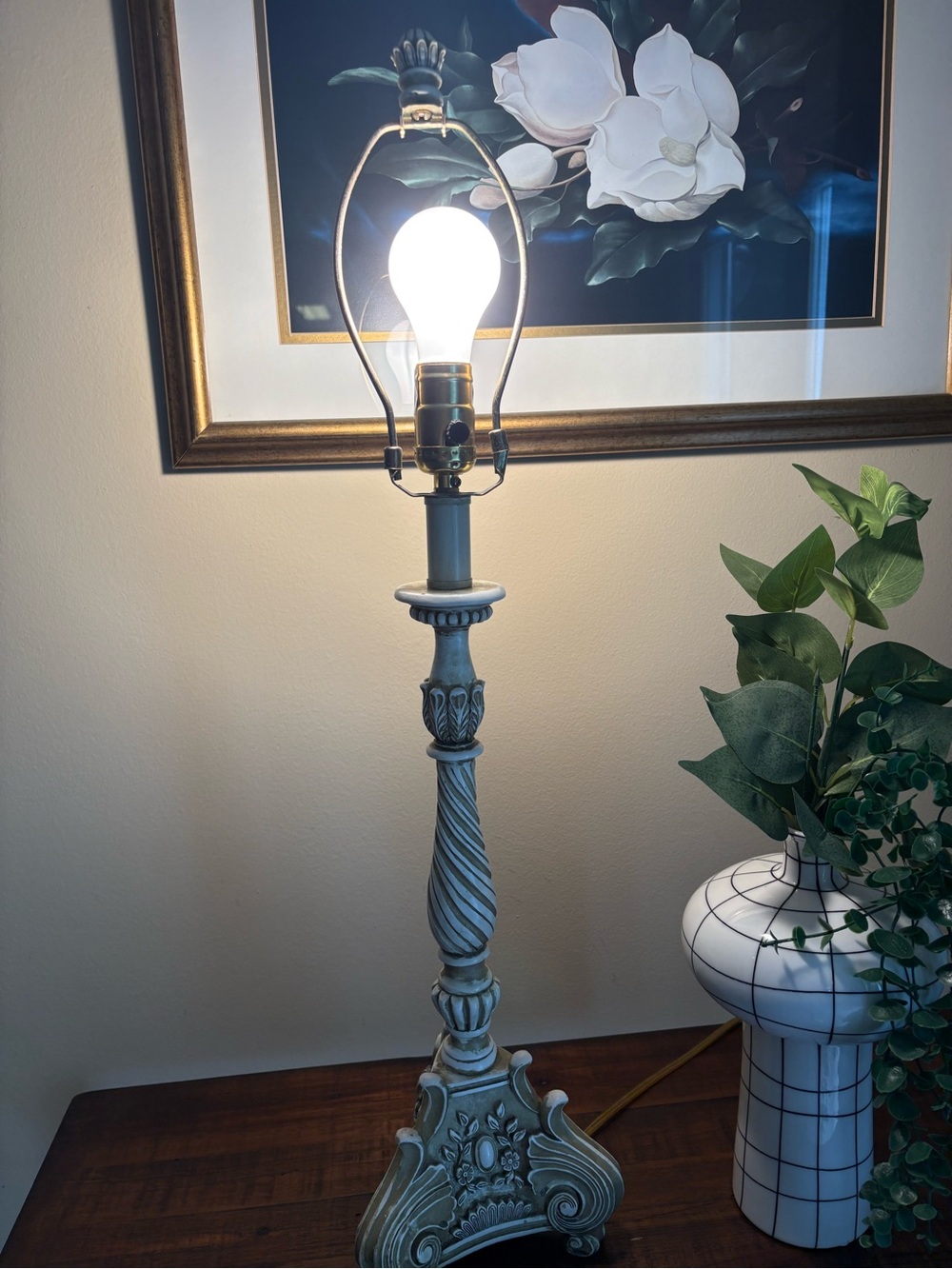 Cream Decorative Twisted Column Table Lamp - Home Accents - Picture 10 of 11